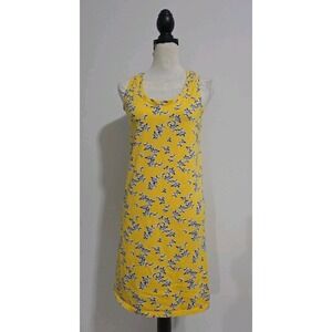 Crown and Ivy Brand Small Yellow, Blue, Floral Comfort Stretch Summer Long Dress